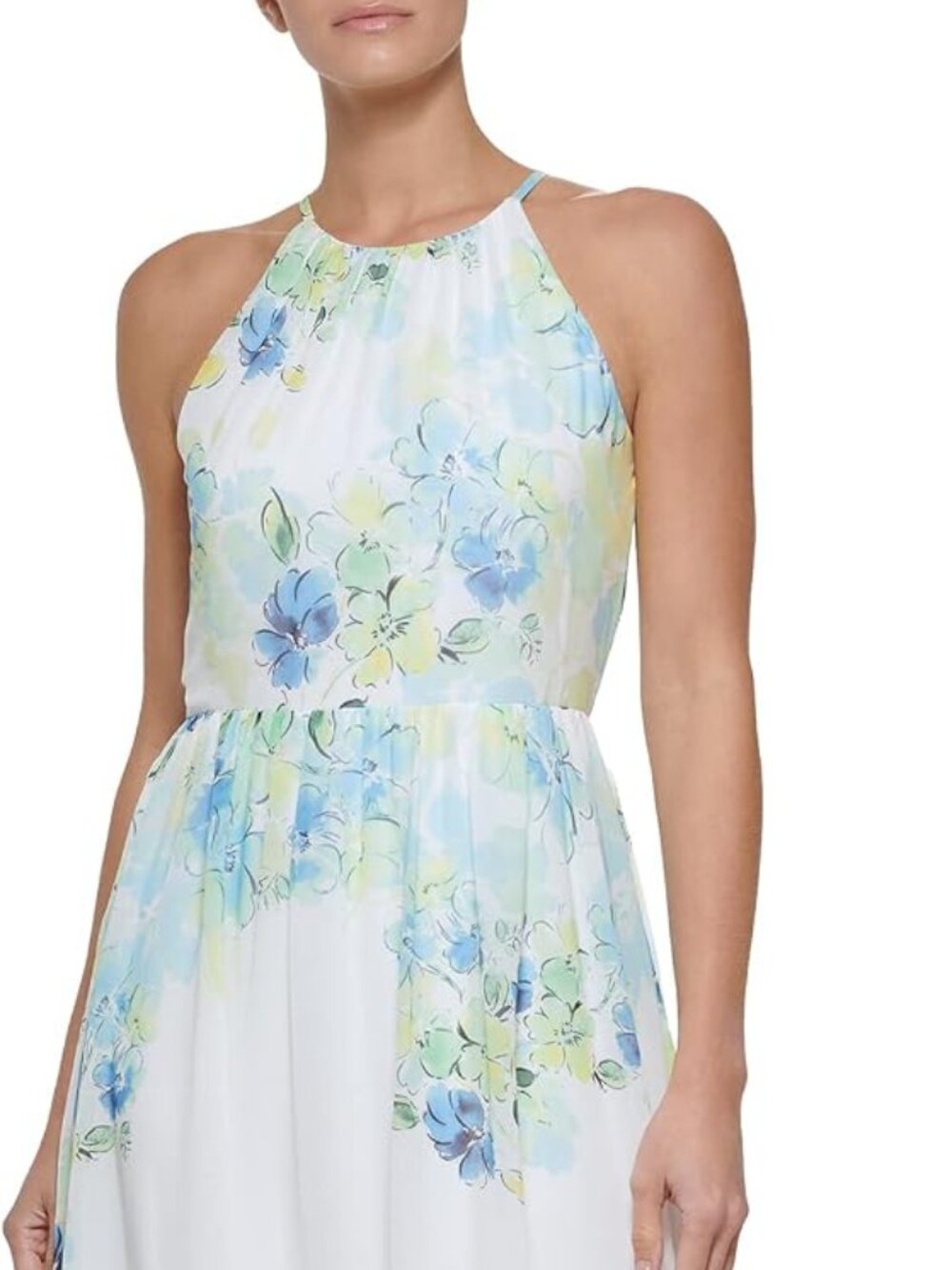 DKNY Floral Dress - halterneck